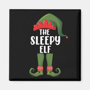 The Sleepy Elf Family Matching Group Christmas Magnet