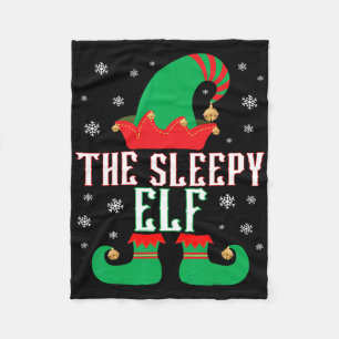 The Sleepy Elf Matching Family Group Christmas Par Fleece Blanket