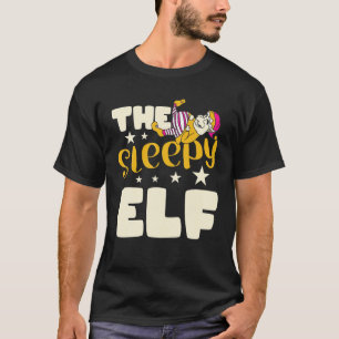 The Sleepy Elf Santa Claus Reindeer Xmas Christmas T-Shirt