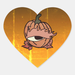 The Sleepy Eye of the Spooky Pumpkin Heart Sticker