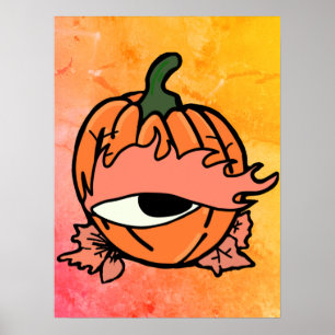 The Sleepy Eye of the Spooky Pumpkin Poster