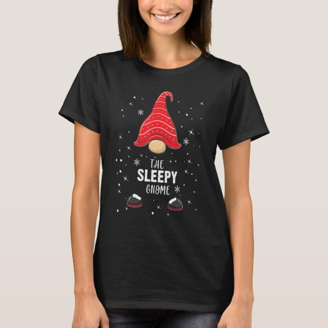 The Sleepy Gnome Family Christmas Pajama Sleepy Gn T-Shirt (Front)