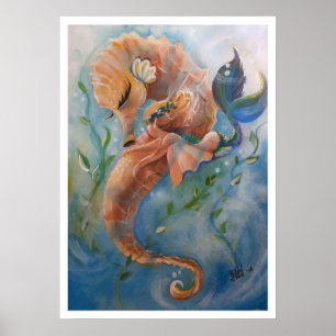 The Sleepy Sea Horse Poster