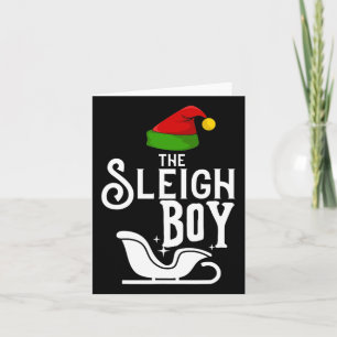 The Sleigh Boy Christmas Holidays Funny Family Mat Card