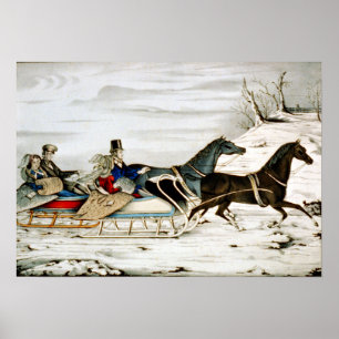 The Sleigh Race - 1848 Poster