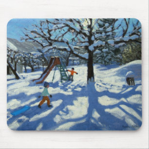 The slide in winter Bourg St Moritz Mouse Pad