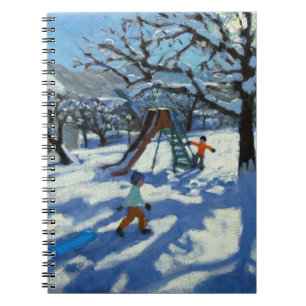The slide in winter Bourg St Moritz Notebook