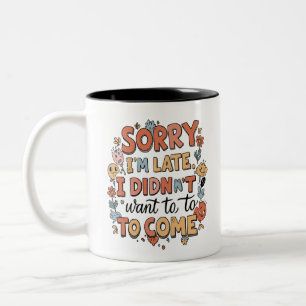 The "Slightly Defiant" Doodle - Everyday Attitude Two-Tone Coffee Mug