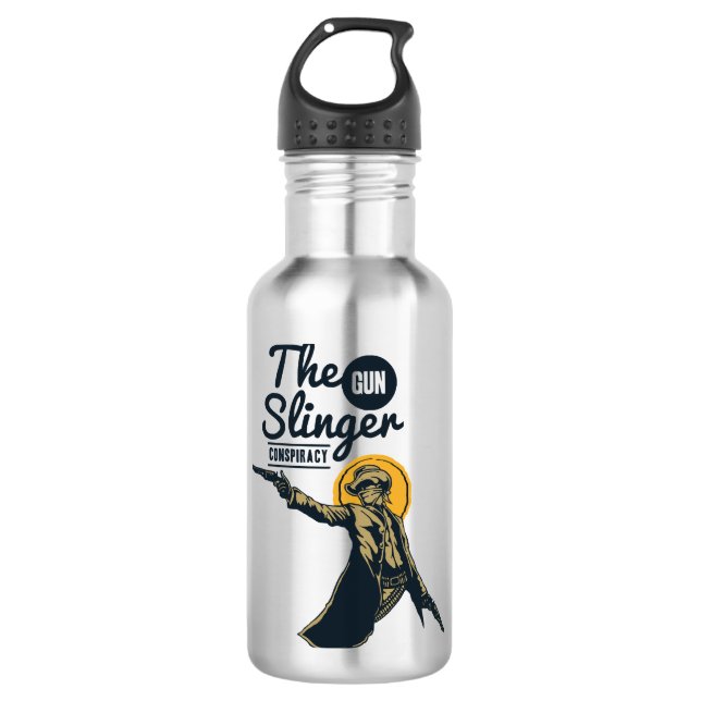 the slinger gun conspiracy 710 ml water bottle (Front)