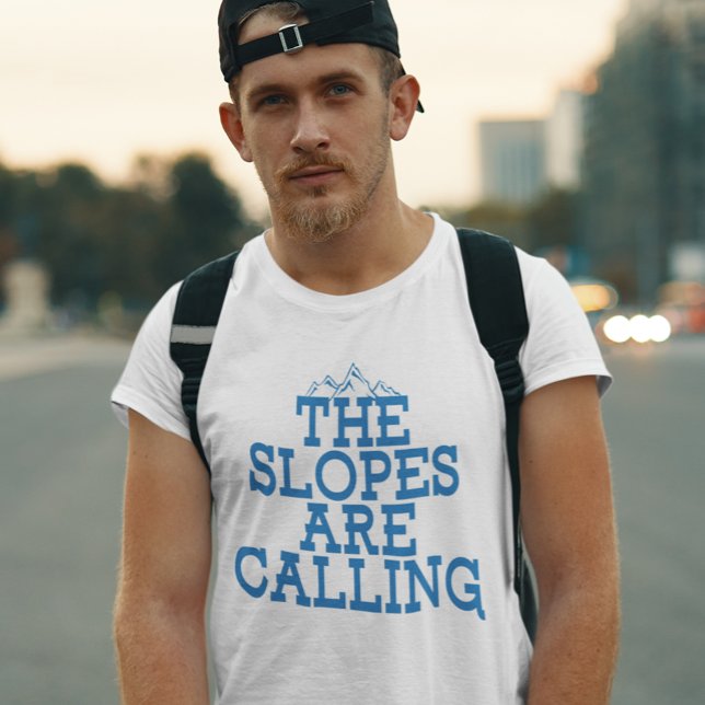 The Slopes Are Calling Ski Gag Novelty Tri-Blend Shirt (Slopes are Calling White T-Shirt)
