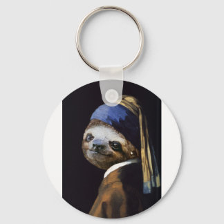 The Sloth with A Pearl Earring Key Ring