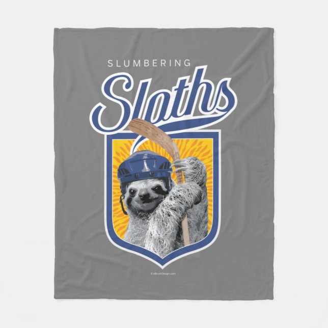 The Slumbering Sloths (Hockey Team) Fleece Blanket (Front)