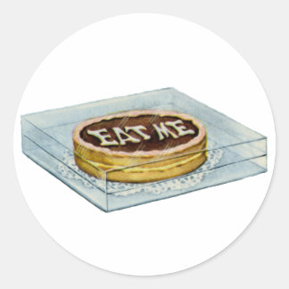 The Small Cake Said Eat Me, So Alice Did! Classic Round Sticker