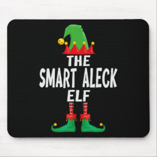 The Smart Aleck Elf Matching Family Christmas  Mouse Pad