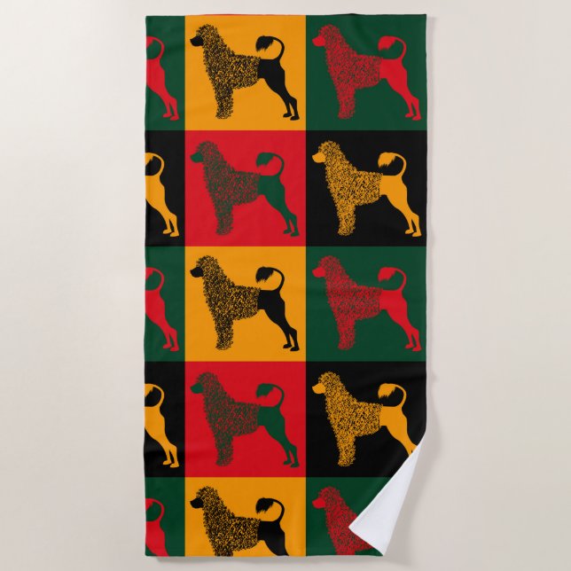 The smart Portuguese water dog  Beach Towel (Front)