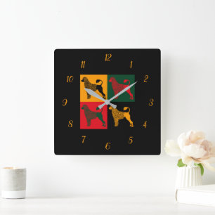 The smart Portuguese water dog  Square Wall Clock
