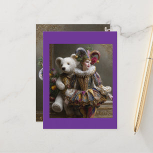 The Smile of the Arlequin and its Bear of White Pe Postcard