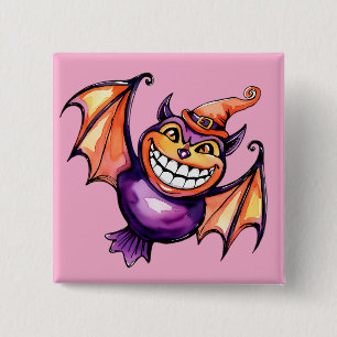 The Smiling Bat 15 Cm Square Badge
