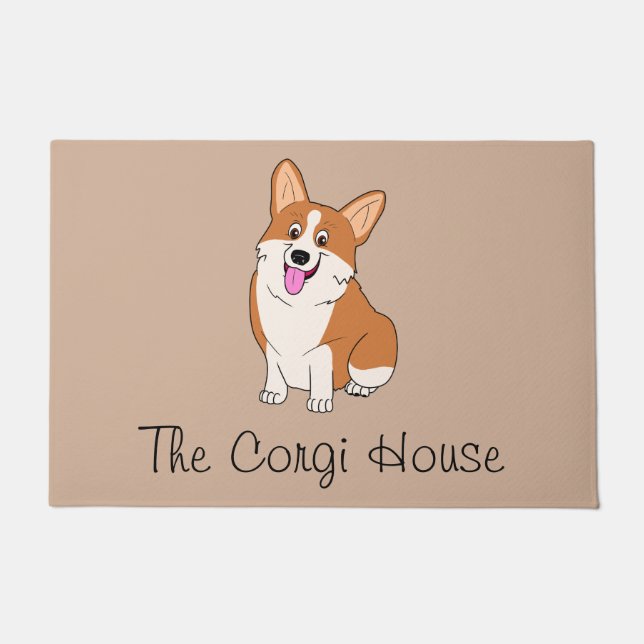The Smiling Corgi House Doormat (Front)