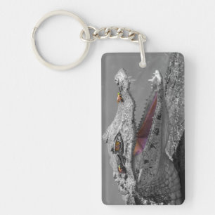 The smiling crocodile and the flies - Costa Rica Key Ring