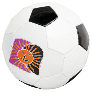 The smiling sun face soccer ball