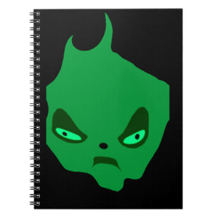 The Smirk Grumpy Green Face Spiral Notebook