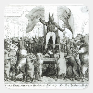 The Smithfield Parliament: Universal Suffrage Square Sticker