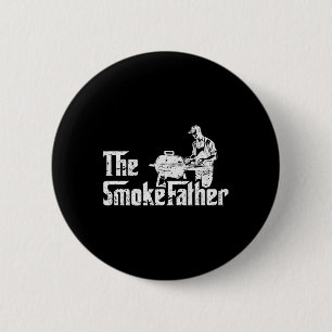 The Smokefather Fathersday Bbq 6 Cm Round Badge