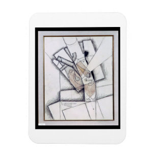 The Smoker, 1912 (charcoal & red chalk on paper) Magnet