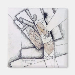 The Smoker, 1912 (charcoal & red chalk on paper) Magnet