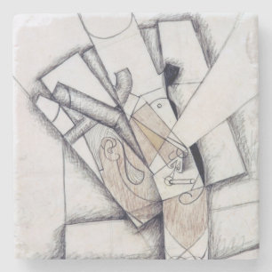 The Smoker, 1912 (charcoal & red chalk on paper) Stone Coaster