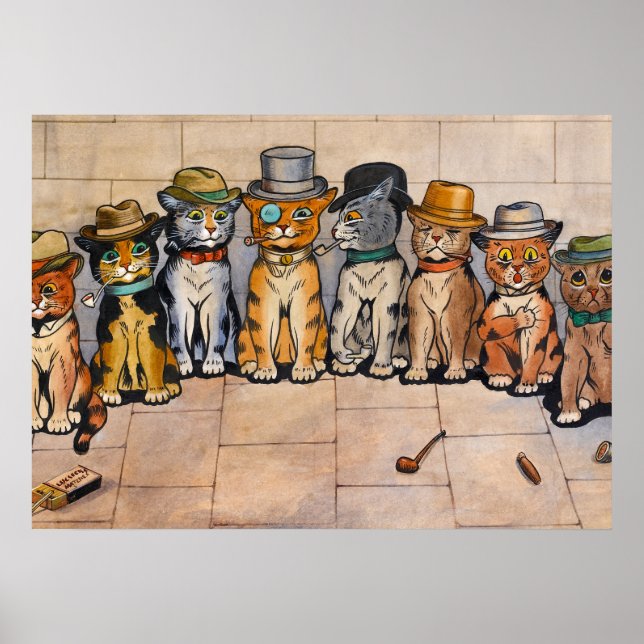 The Smoking Cats by Louis Wain Poster (Front)