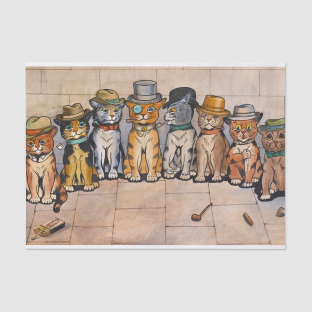 The Smoking Cats by Louis Wain Tissue Paper (Front)