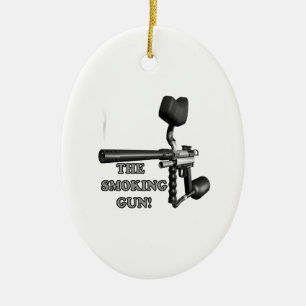 The Smoking Gun Ceramic Ornament