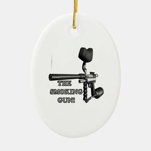 The Smoking Gun Ceramic Ornament (Front)