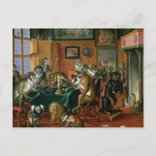 The Smoking Room with Monkeys Postcard