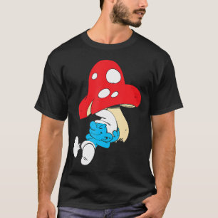 The Smurfs Sleeping Under Mushroom Smiling T-Shirt