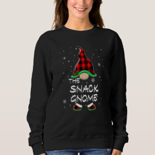 The Snack Gnome Red Buffalo Plaid Christmas Pajama Sweatshirt