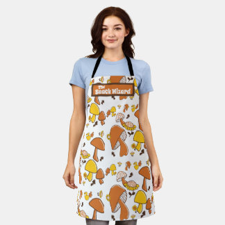 The Snack Wizard Retro Mushroom Pattern Apron