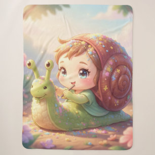 The Snail and the Magic of the Petals.9 Sherpa Blanket
