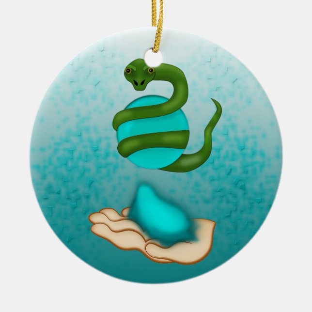 The Snake Ceramic Ornament (Front)