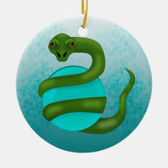 The Snake Ceramic Tree Decoration (Front)