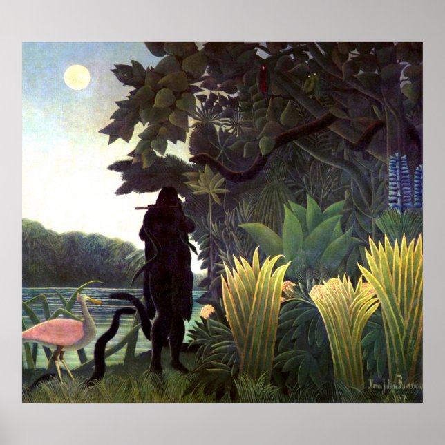 The Snake Charmer by Henri Rousseau Poster (Front)
