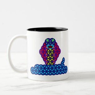 The Snake Of Life - Sacred Animals, A02, Two-Tone Coffee Mug