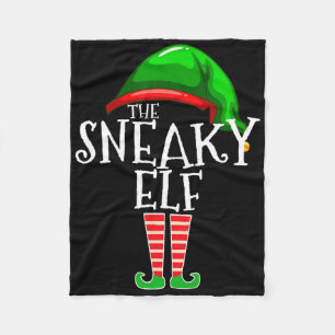 The Sneaky Elf Group Matching Family Christmas Gif Fleece Blanket