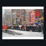 The Snow Must Go On Print<br><div class="desc">Broadway fans wait online outside during a snow storm in Manhattan.</div>