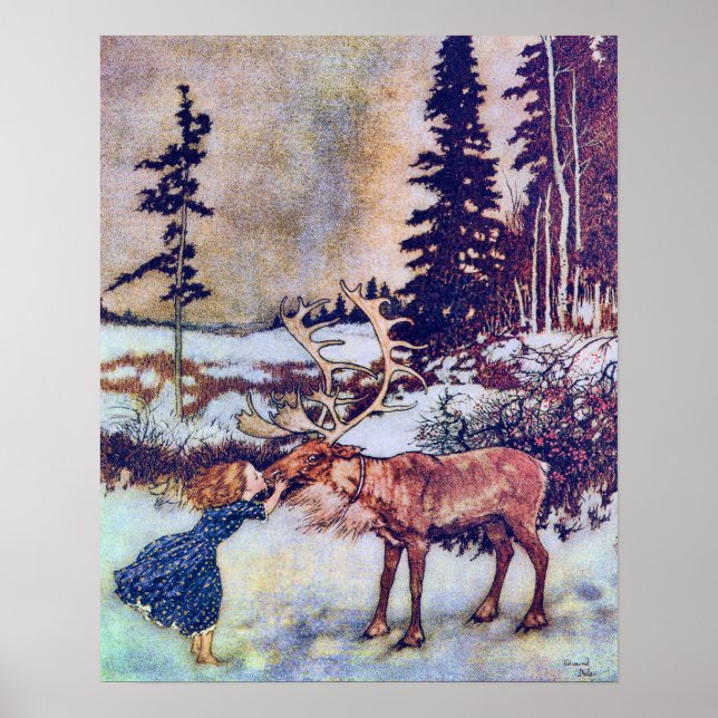 The Snow Queen Edmund Dulac Fine Art Poster (Front)