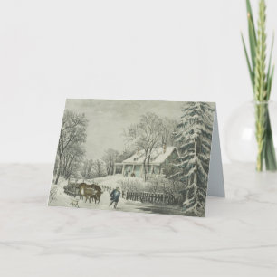 The Snow Storm - Currier & Ives Holiday Card