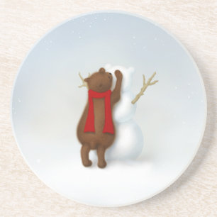 The Snowbear Cute Baby Bear Winter Coaster