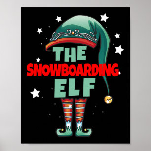 The Snowboarding Gnome Christmas Pajama - Snowboar Poster